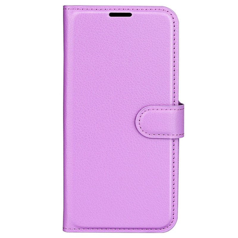 Kotelot Oneplus 12r Classic Litchi Faux Leather