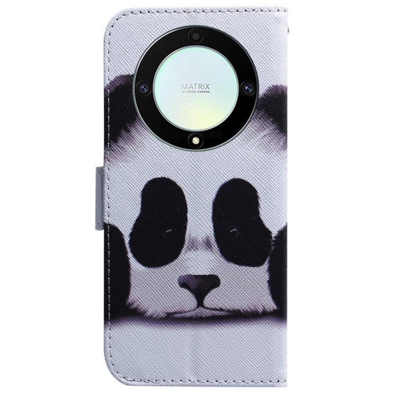 Nahkakotelo Honor Magic 5 Lite Suojaketju Kuori Strappy Panda