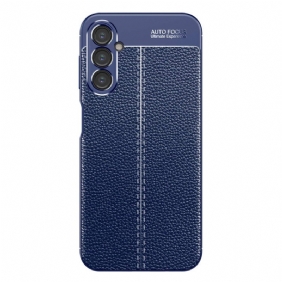 Case Samsung Galaxy A14 / A14 5G Kaksilinjainen Litsi-nahkaefekti