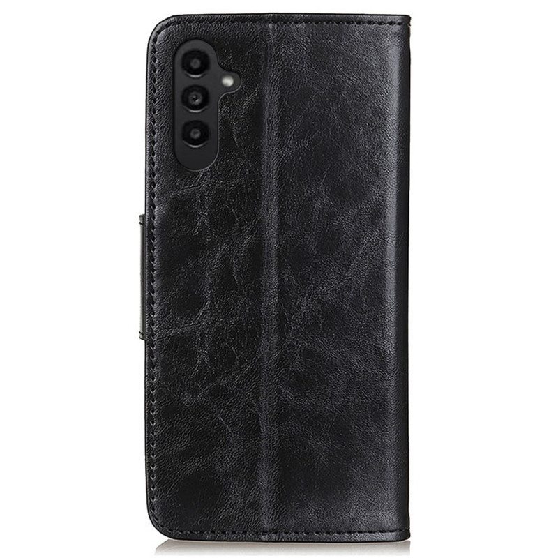 Flip Case Samsung Galaxy A14 / A14 5G Halkaistu Nahkainen Käännettävä Lukko