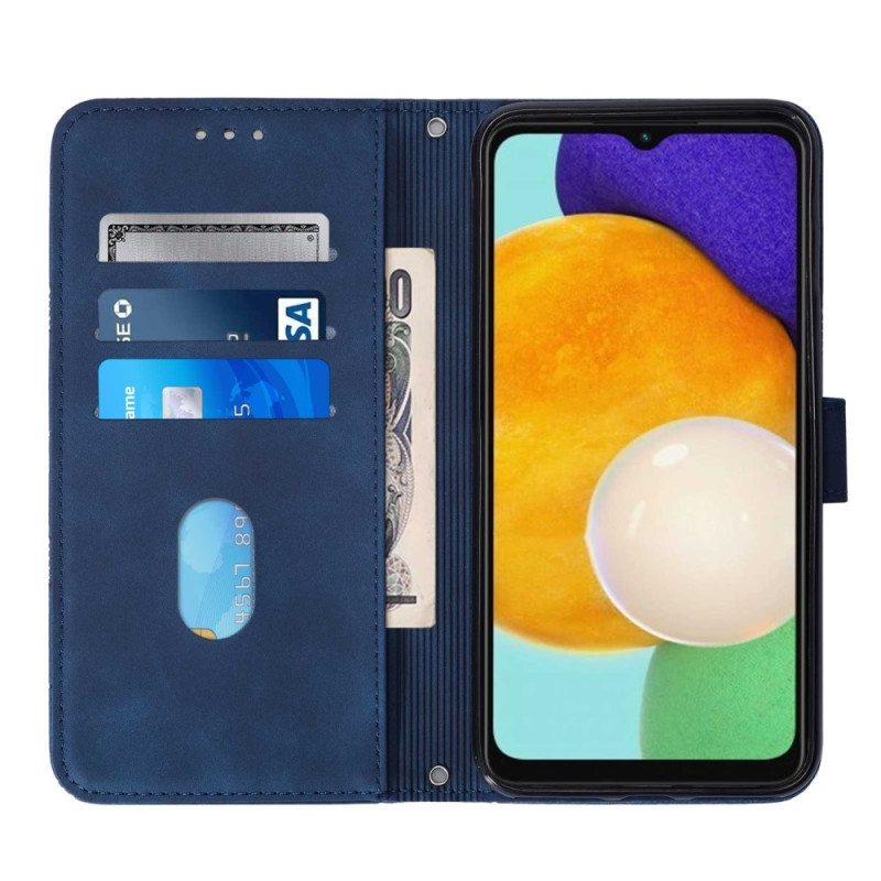 Flip Case Samsung Galaxy A14 / A14 5G Kolmiot Kaulanauhalla