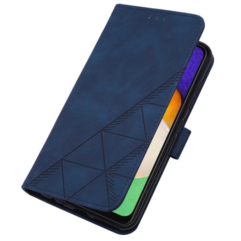 Flip Case Samsung Galaxy A14 / A14 5G Kolmiot Kaulanauhalla