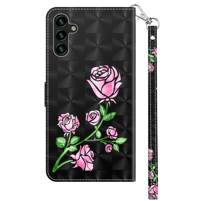 Kotelot Samsung Galaxy A14 / A14 5G Suojaketju Kuori Strap Roses