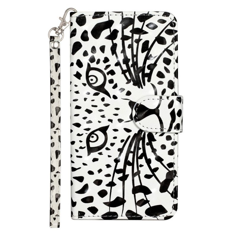 Kotelot Samsung Galaxy A14 / A14 5G Suojaketju Kuori Strappy Leopard