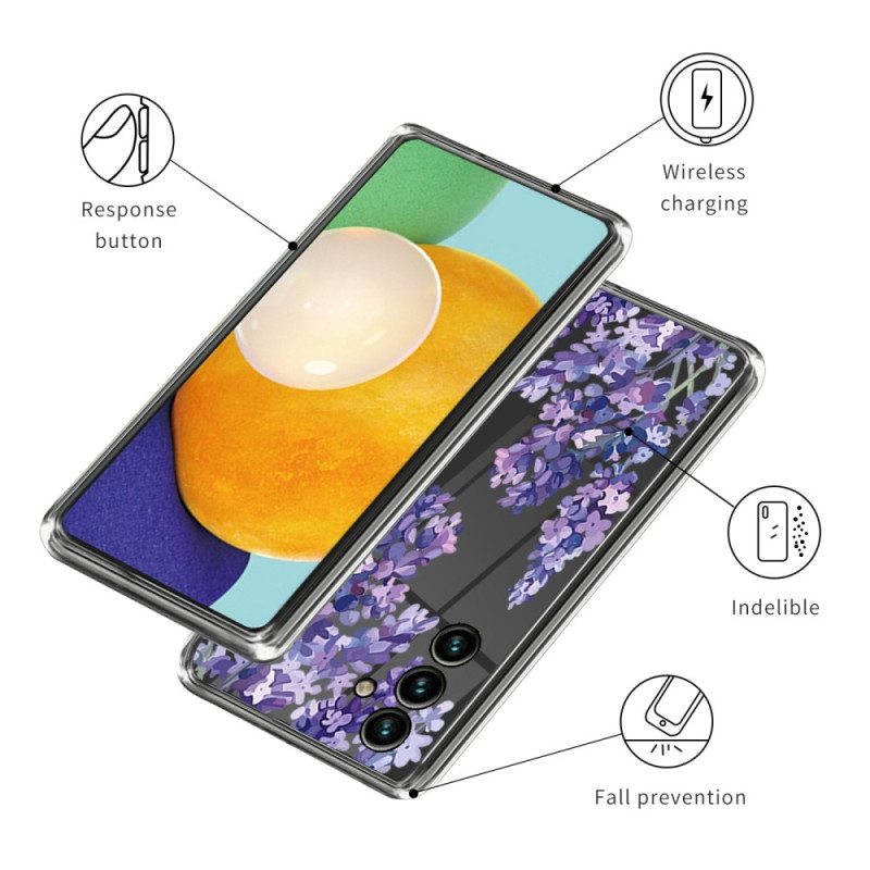 Kuori Samsung Galaxy A14 / A14 5G Saumattomat Violetit Kukat