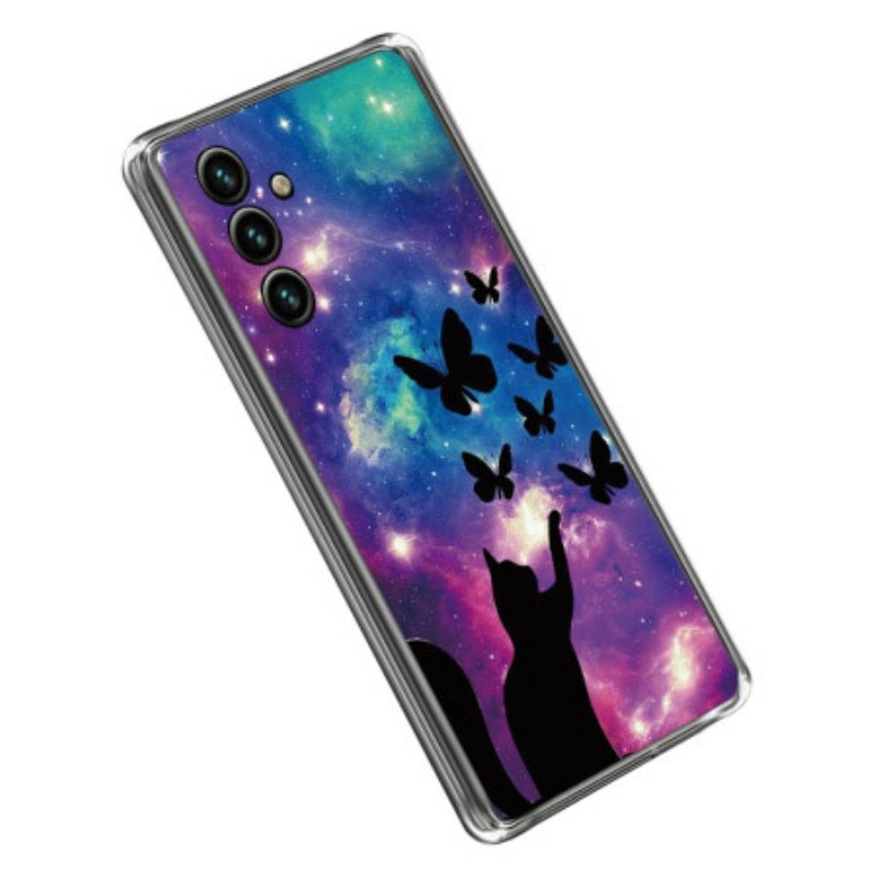 Kuori Samsung Galaxy A14 / A14 5G Space Cat Silikoni