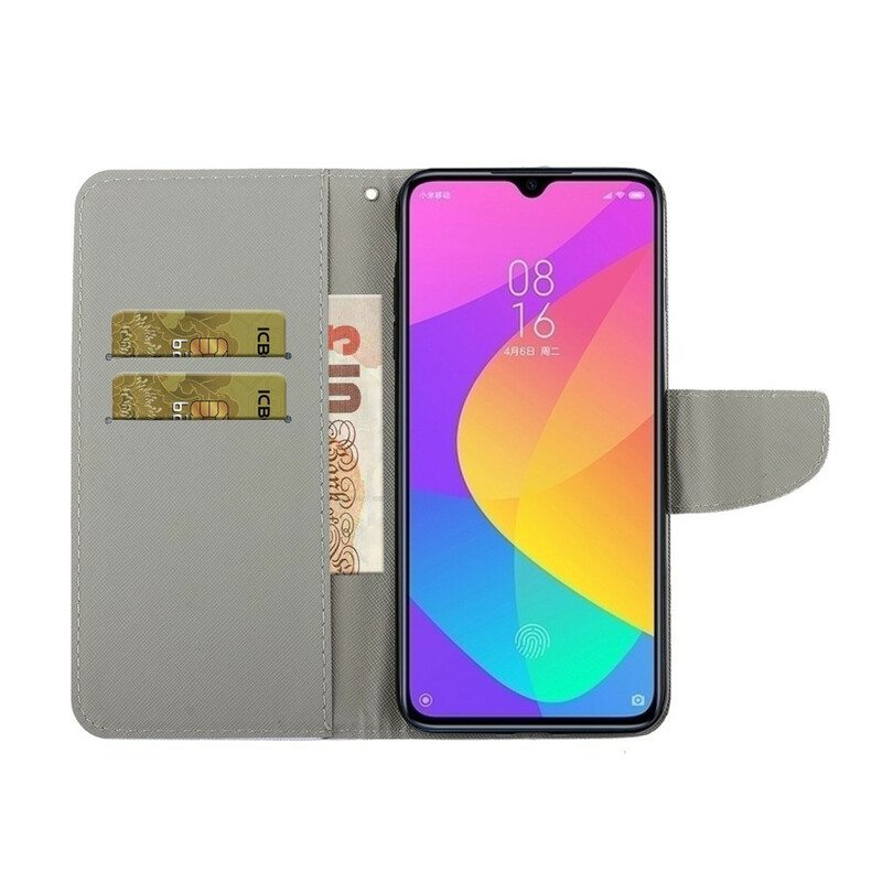 Flip Case Xiaomi Redmi 9 Suojaketju Kuori Strappy Pensas