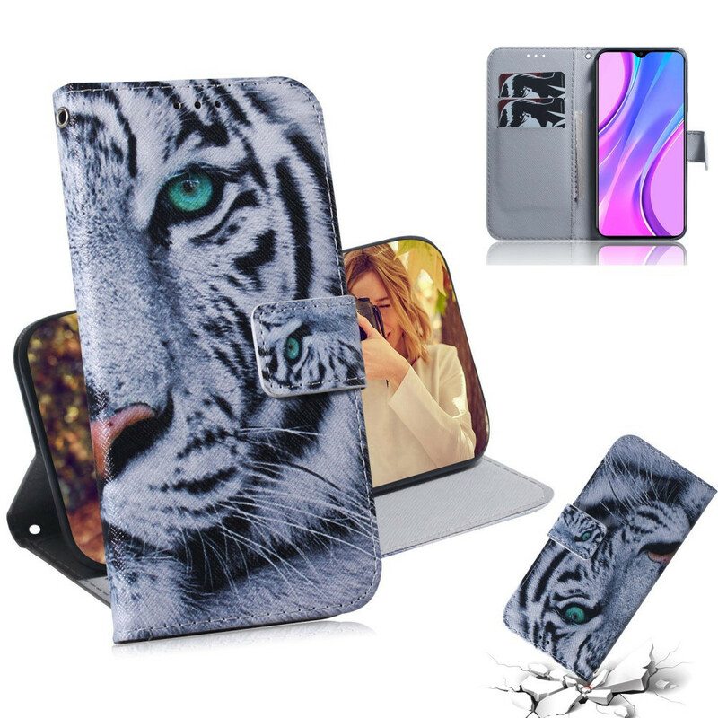 Flip Case Xiaomi Redmi 9 Tiikerin Kasvot