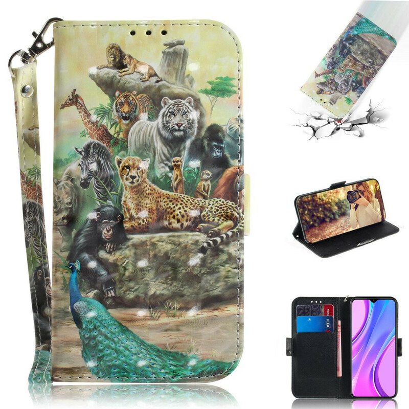 Kotelot Xiaomi Redmi 9 Suojaketju Kuori Thong Safari Animals