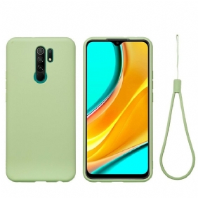 Kuori Xiaomi Redmi 9 Nestemäinen Silikoni Kaulanauhalla