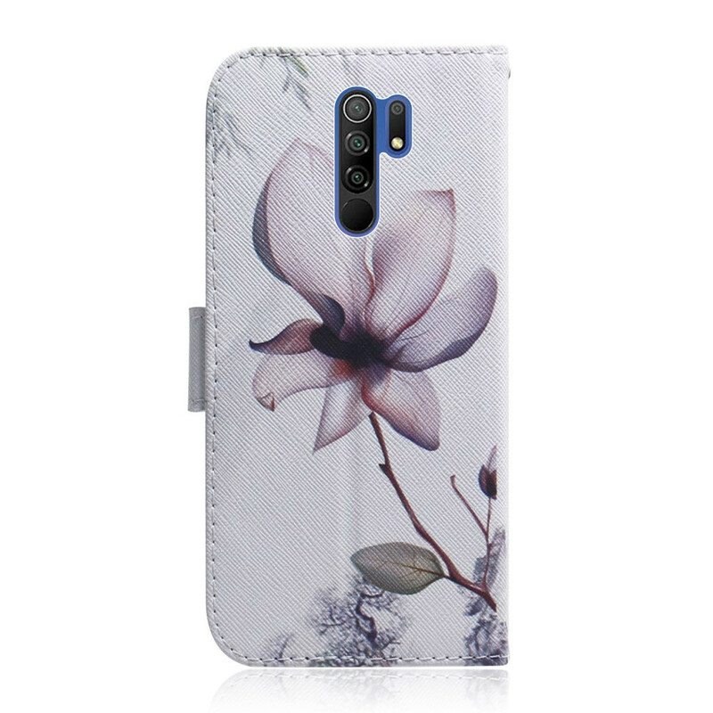 Nahkakotelo Xiaomi Redmi 9 Flower Dusty Pink