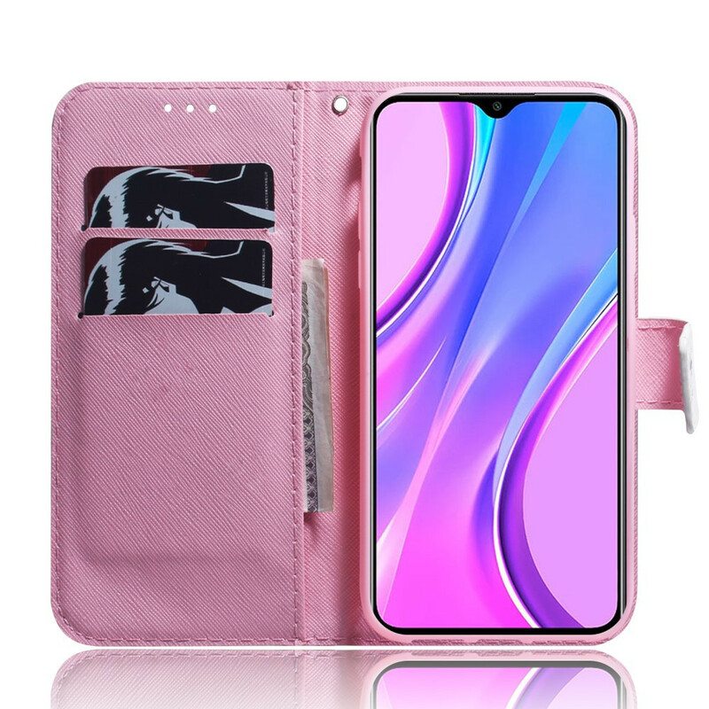 Nahkakotelo Xiaomi Redmi 9 Flower Dusty Pink