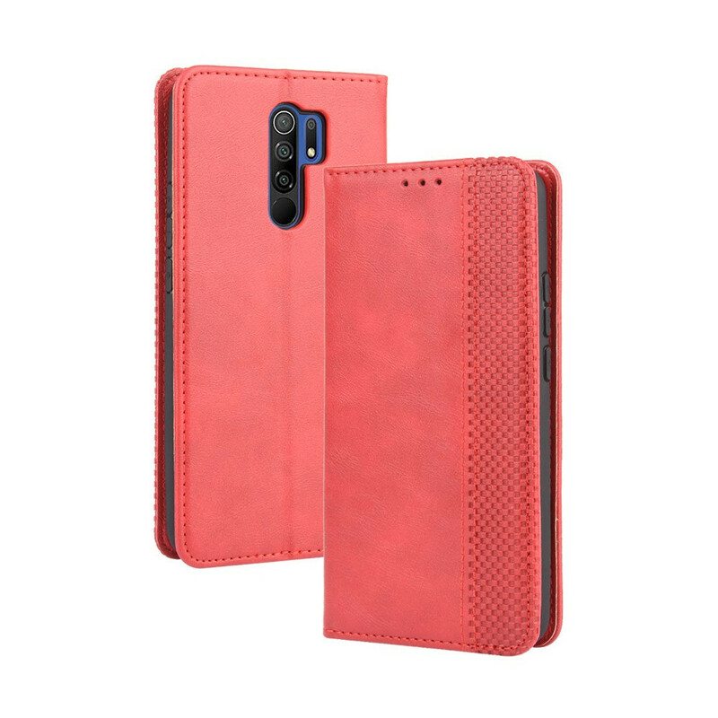 Puhelinkuoret Xiaomi Redmi 9 Kotelot Flip Tyylitelty Vintage-nahkaefekti