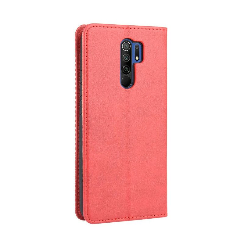 Puhelinkuoret Xiaomi Redmi 9 Kotelot Flip Tyylitelty Vintage-nahkaefekti