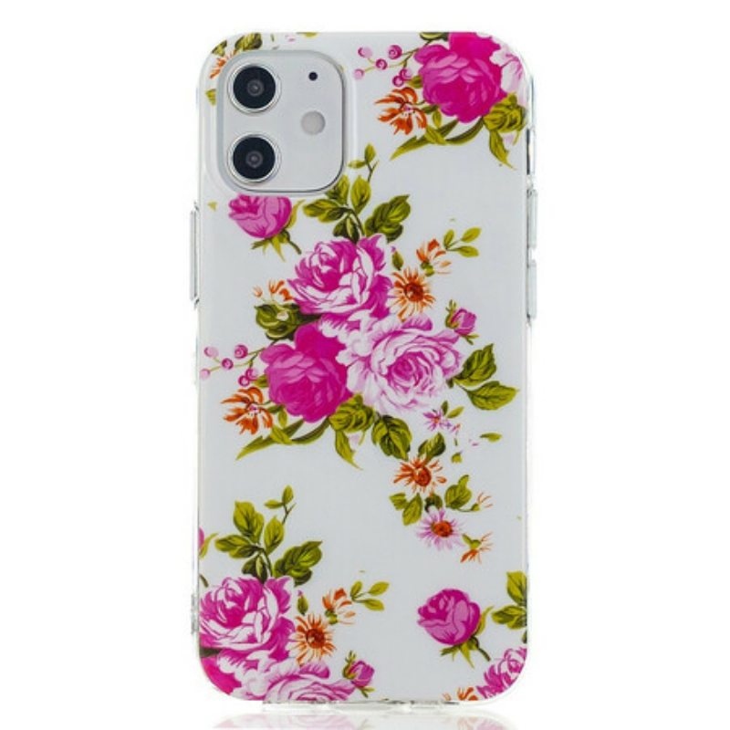 Case iPhone 12 Mini Fluoresoivat Liberty Flowers