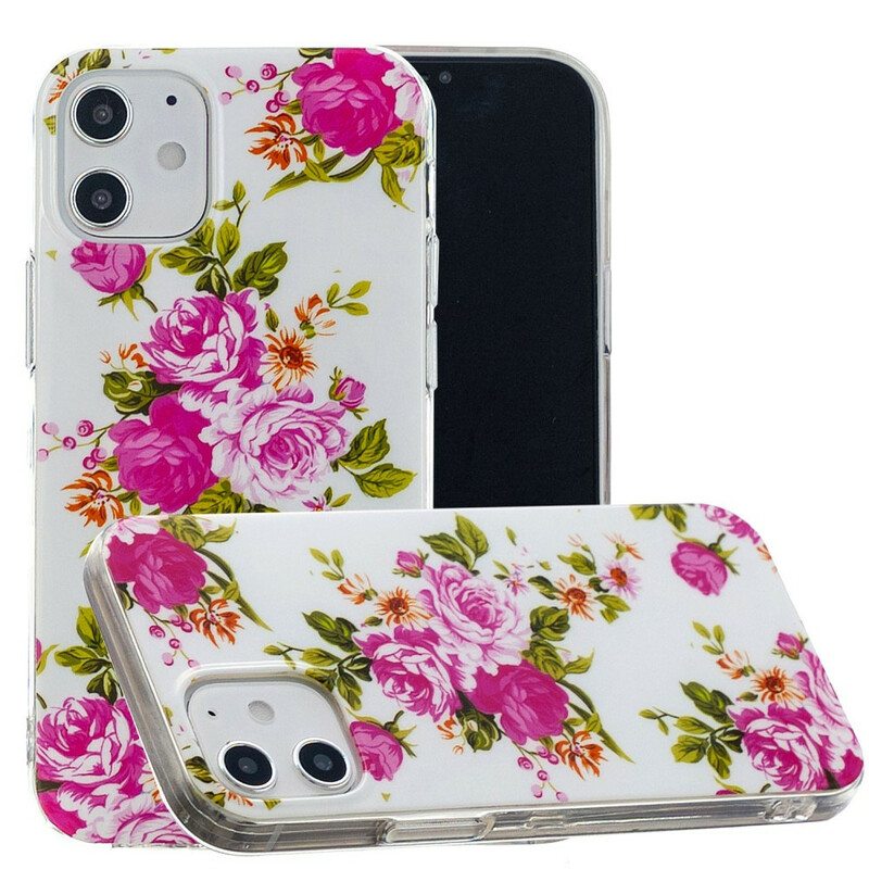 Case iPhone 12 Mini Fluoresoivat Liberty Flowers