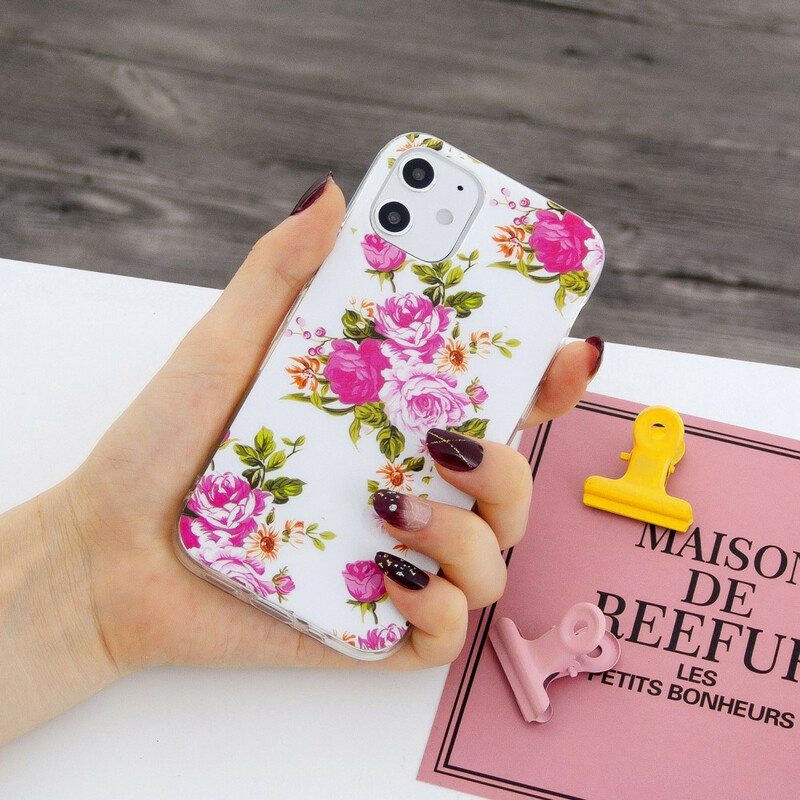 Case iPhone 12 Mini Fluoresoivat Liberty Flowers