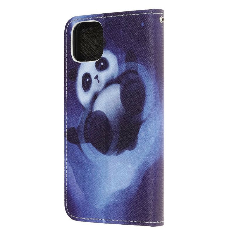 Kotelot iPhone 12 Mini Suojaketju Kuori Panda Space Kaulanauhalla