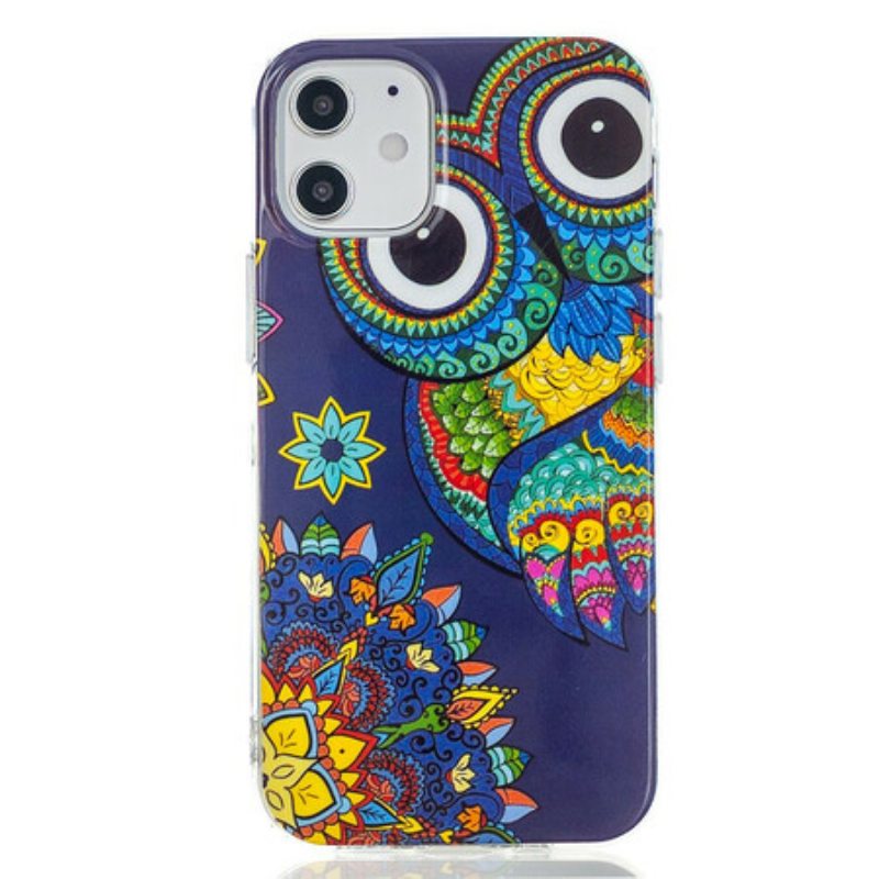 Kuori iPhone 12 Mini Fluoresoiva Pöllön Mandala