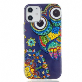 Kuori iPhone 12 Mini Fluoresoiva Pöllön Mandala