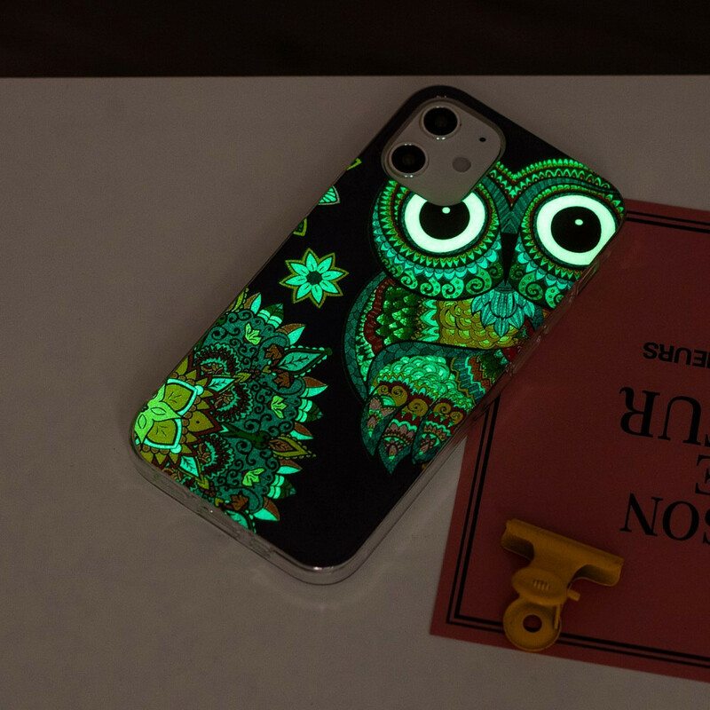 Kuori iPhone 12 Mini Fluoresoiva Pöllön Mandala