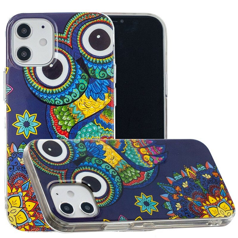 Kuori iPhone 12 Mini Fluoresoiva Pöllön Mandala