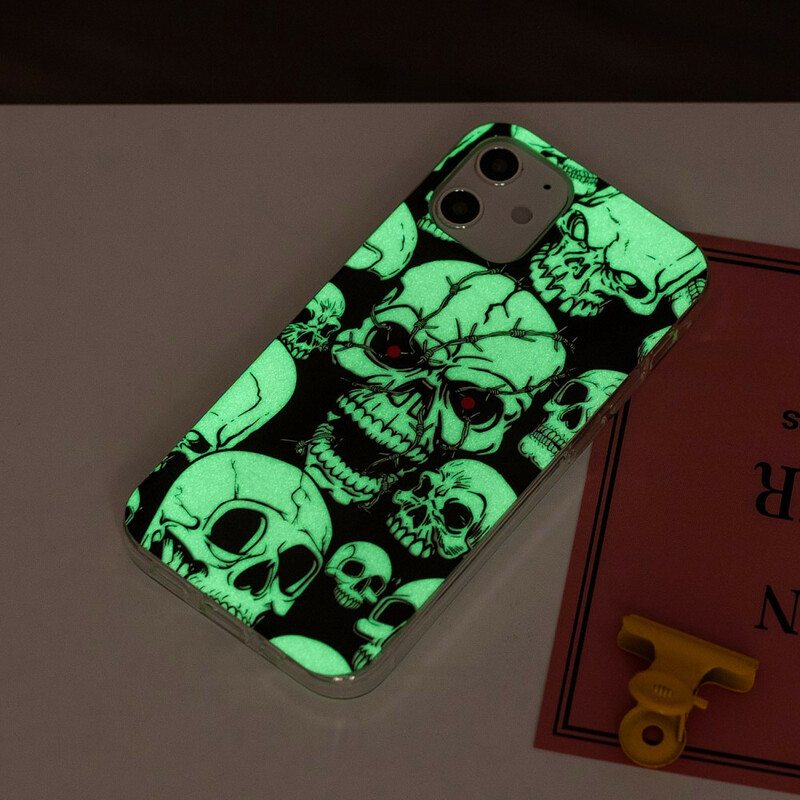 Kuori iPhone 12 Mini Varoitus Fluoresoivat Kallot