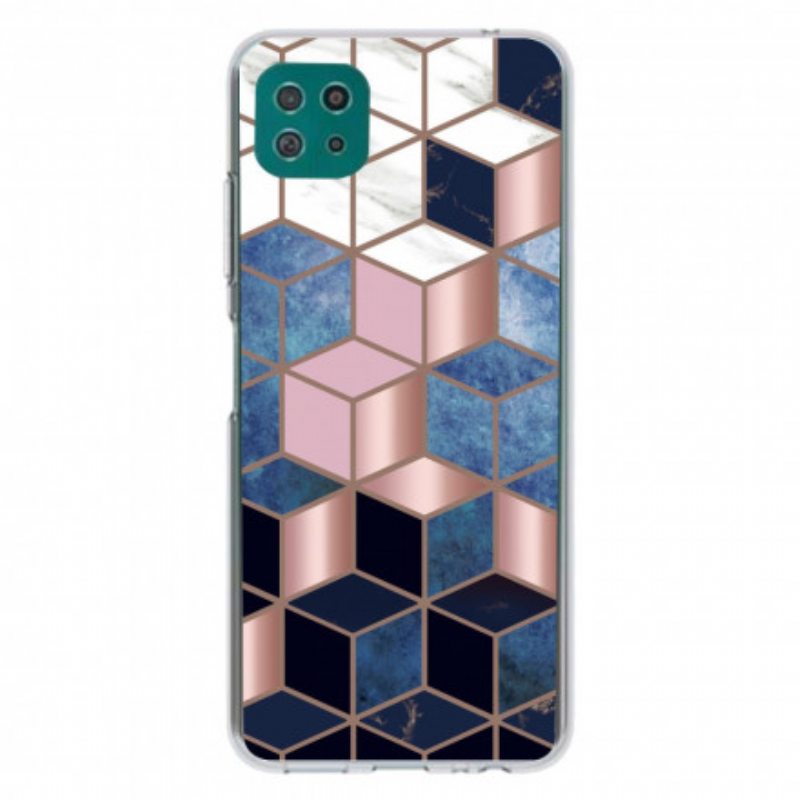 Case Samsung Galaxy A22 5G Muuttuva Geometrinen Marmori