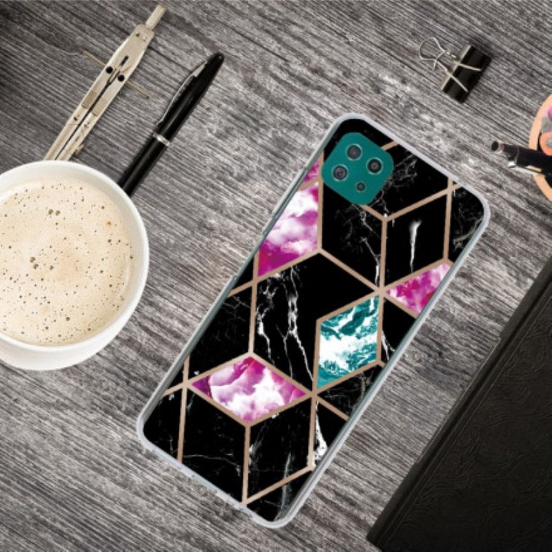 Case Samsung Galaxy A22 5G Muuttuva Geometrinen Marmori