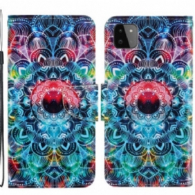 Flip Case Samsung Galaxy A22 5G Suojaketju Kuori Näyttävä Strappy Mandala