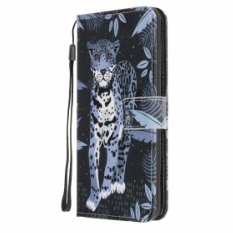 Kotelot Samsung Galaxy A22 5G Suojaketju Kuori Strappy Leopard