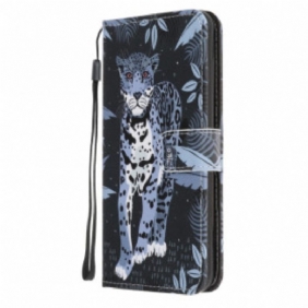 Kotelot Samsung Galaxy A22 5G Suojaketju Kuori Strappy Leopard