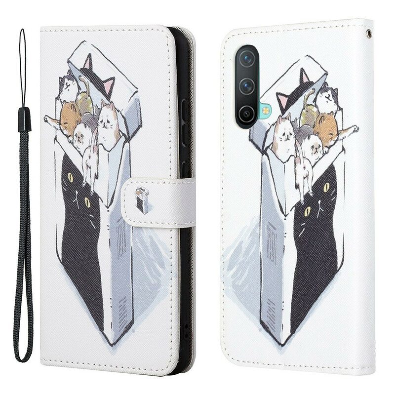 Flip Case OnePlus Nord CE 5G Suojaketju Kuori Toimitus Thong Cats