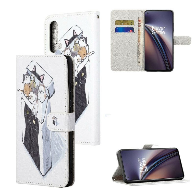 Flip Case OnePlus Nord CE 5G Suojaketju Kuori Toimitus Thong Cats