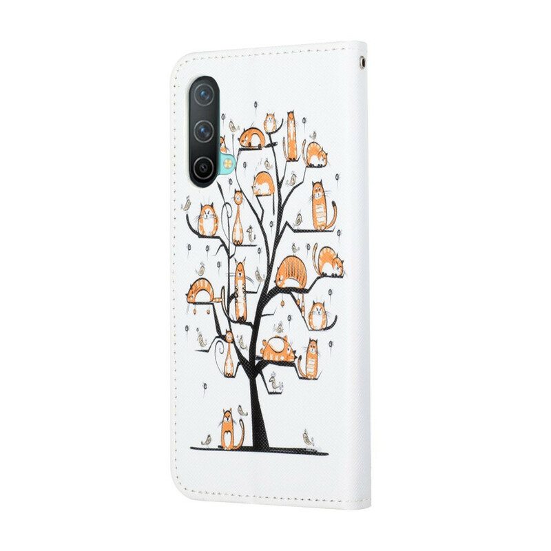 Kotelot OnePlus Nord CE 5G Suojaketju Kuori Funky Cats Hihnalla