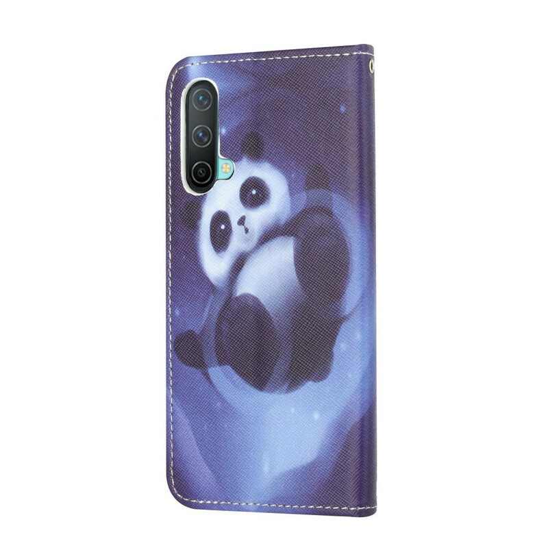 Kotelot OnePlus Nord CE 5G Suojaketju Kuori Panda Space Kaulanauhalla