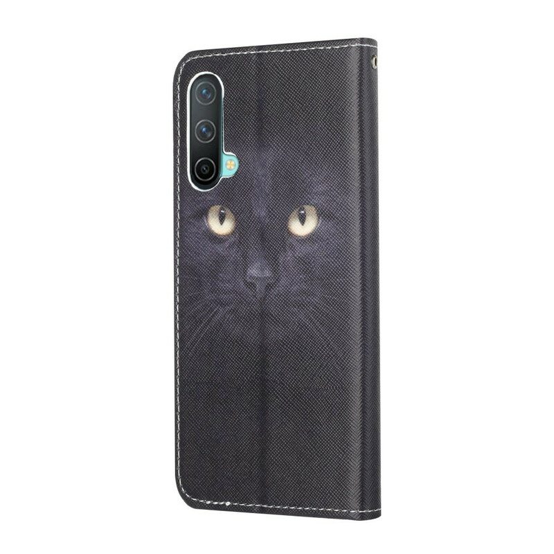 Kotelot OnePlus Nord CE 5G Suojaketju Kuori Strappy Black Cat Eyes