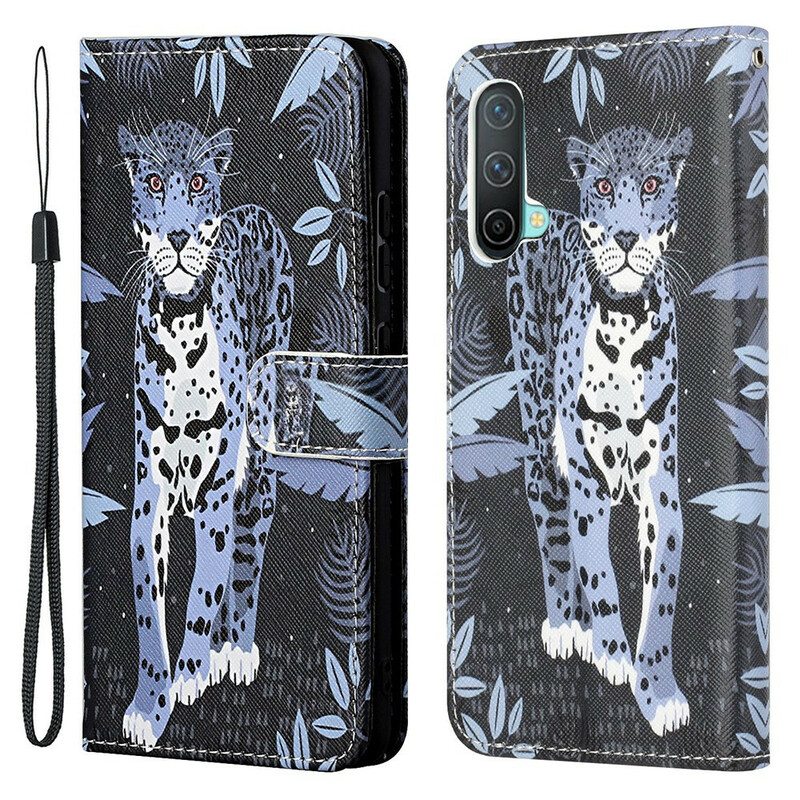 Kotelot OnePlus Nord CE 5G Suojaketju Kuori Strappy Leopard