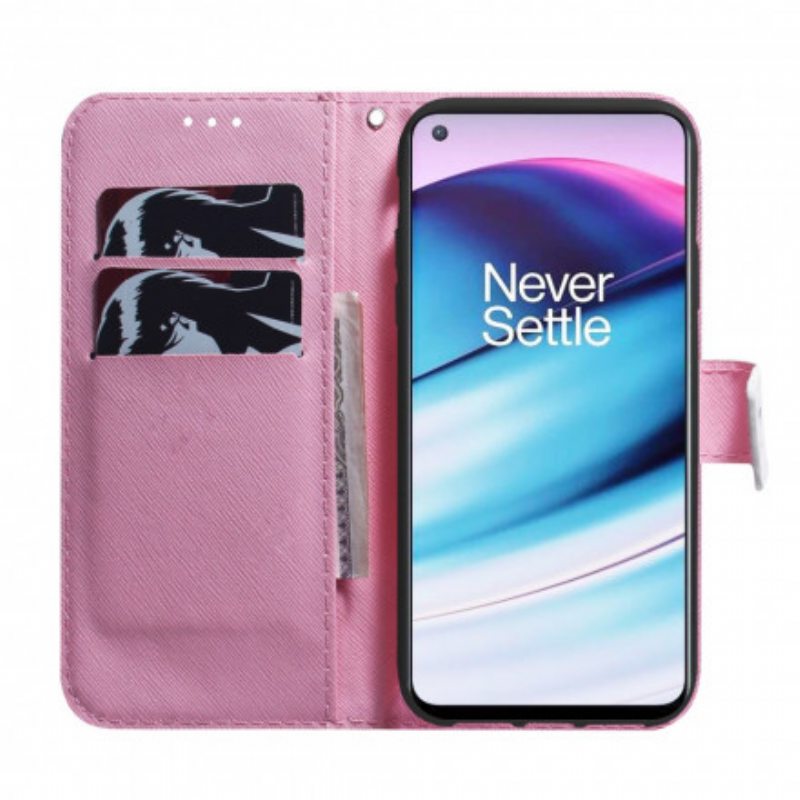 Nahkakotelo OnePlus Nord CE 5G Flower Dusty Pink