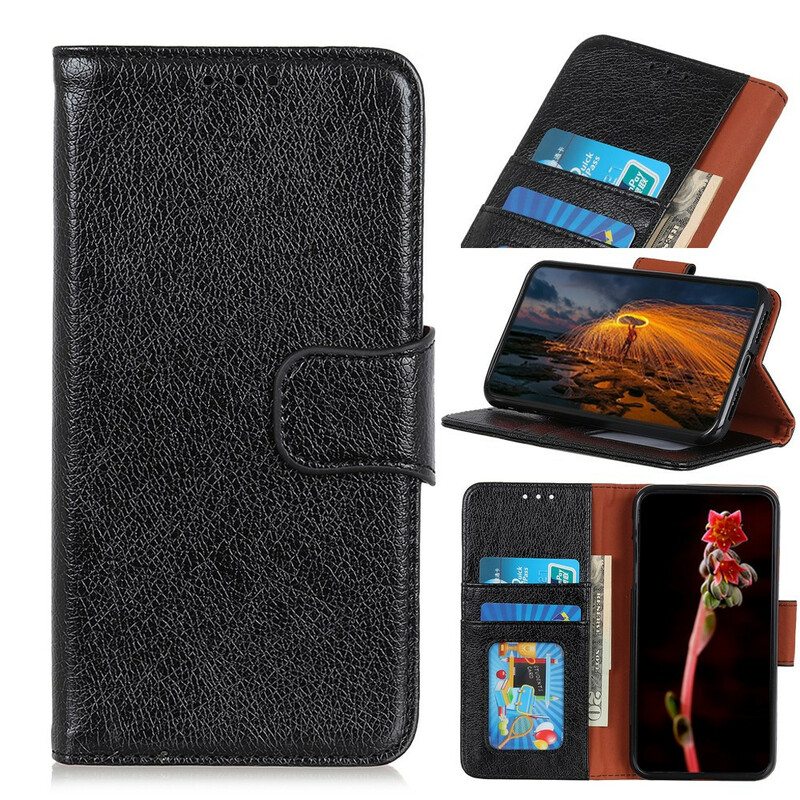 Flip Case Sony Xperia 5 II Halkaistu Nappan Nahka