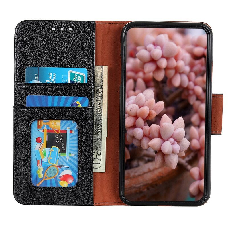 Flip Case Sony Xperia 5 II Halkaistu Nappan Nahka