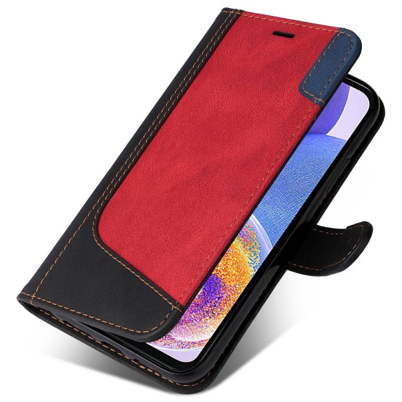 Flip Case Samsung Galaxy A23 5G Kaksisävyinen Hihnalla