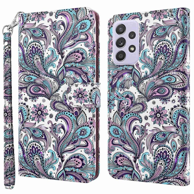 Kotelot Samsung Galaxy A23 5G Suojaketju Kuori Strappy Paisley -kuvio