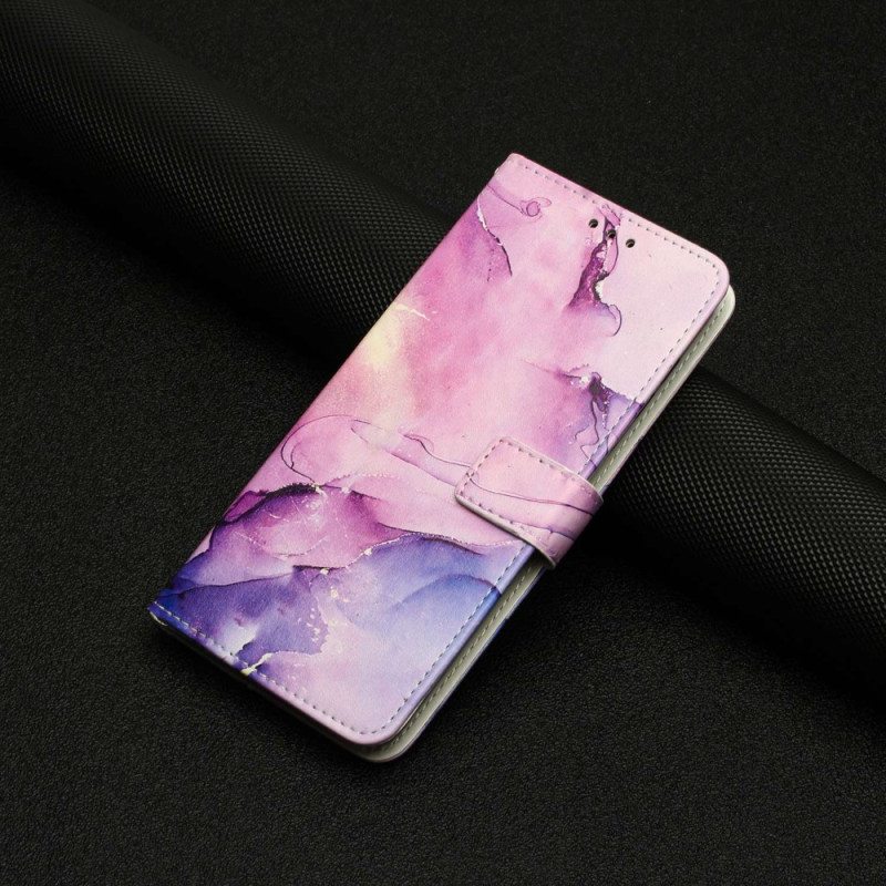 Nahkakotelo Samsung Galaxy A23 5G Suojaketju Kuori Strip Marble