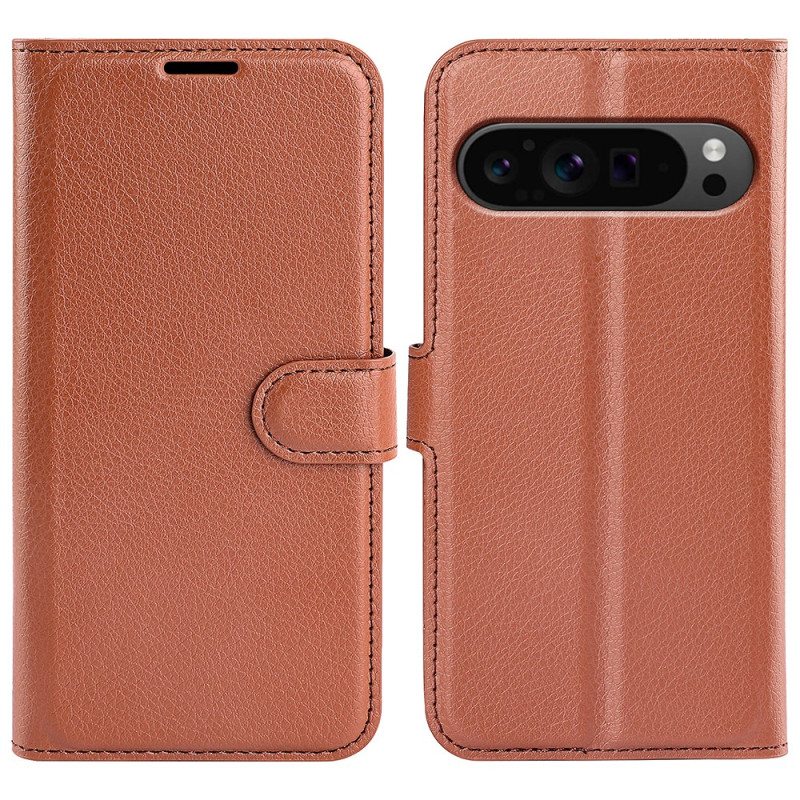 Kotelot Google Pixel 9 Pro Xl Classic Litchi Faux Leather Suojakuori