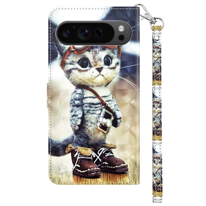 Nahkakotelo Google Pixel 9 Pro Xl Aviator Cat