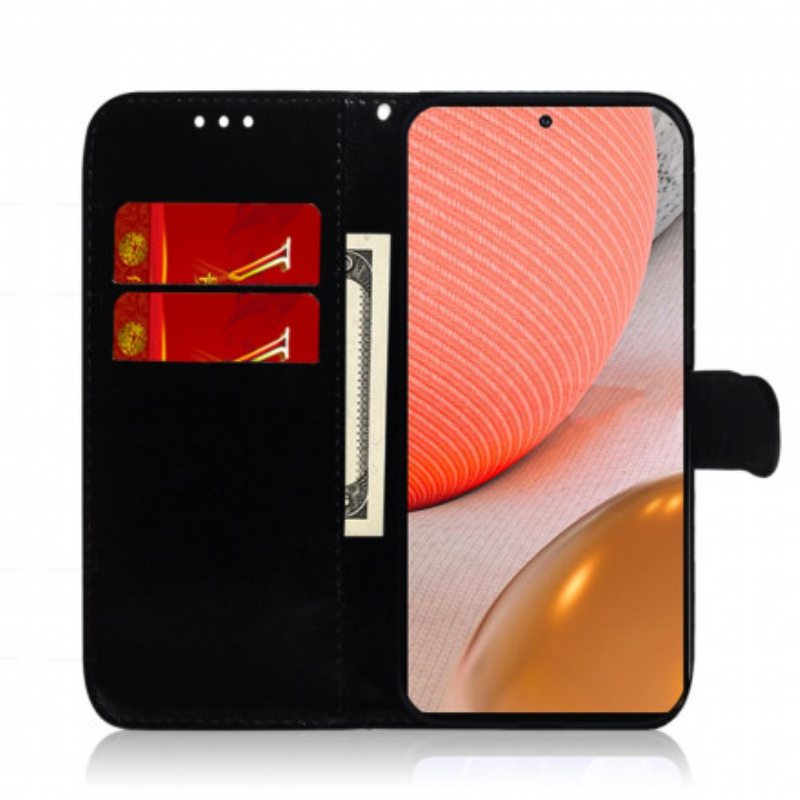 Flip Case Samsung Galaxy A72 4G / A72 5G Keinonahkainen Peilin Kansi