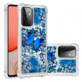 Kuori Samsung Galaxy A72 4G / A72 5G Glitter Blue Perhoset