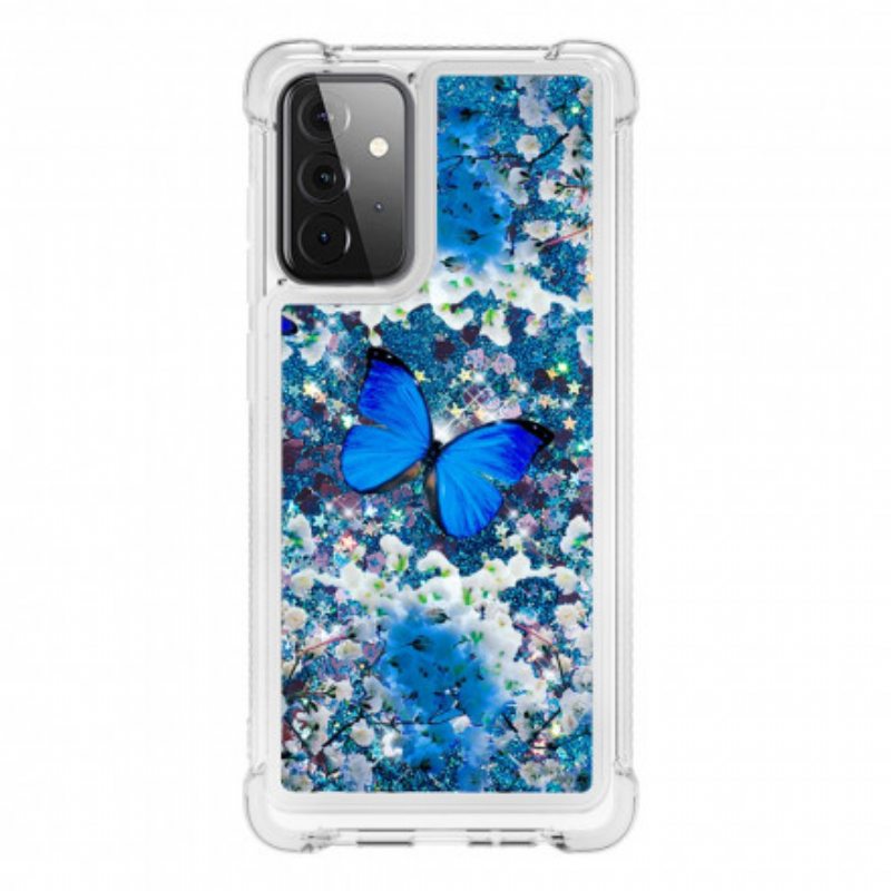 Kuori Samsung Galaxy A72 4G / A72 5G Glitter Blue Perhoset