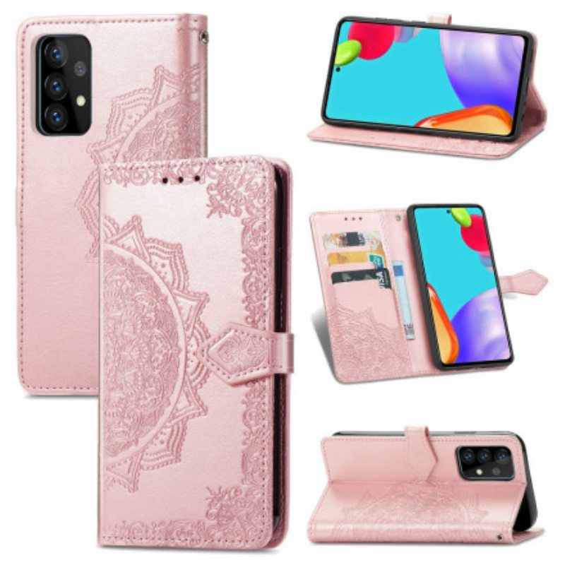 Nahkakotelo Samsung Galaxy A72 4G / A72 5G Mandala Keskiaika